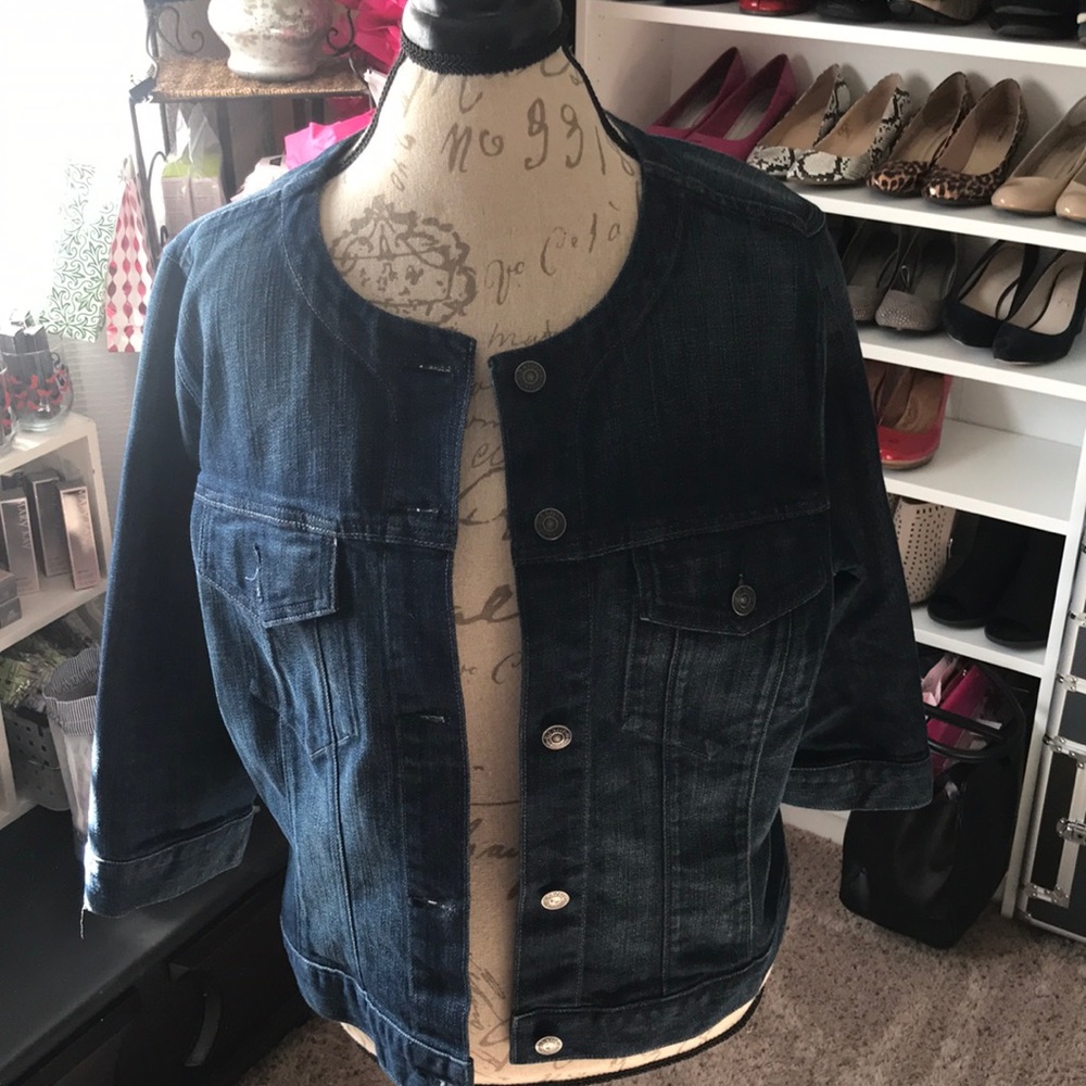 Old Navy, stretch, mid sleeve, jean jacket, XL
